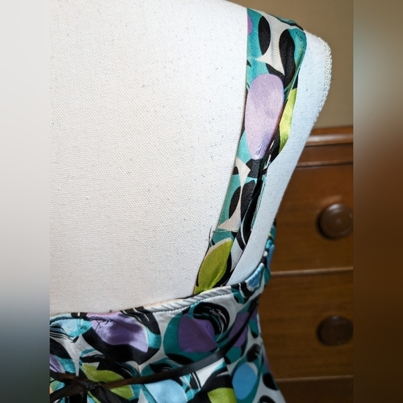 Vintage Byer IZ California Silky Geometric Baby-doll Tank SZ L - Picture 9 of 13